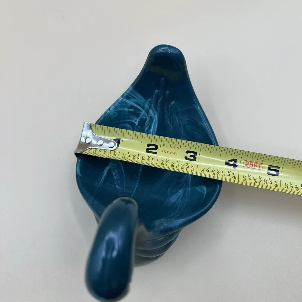 Vtg Blue/Green SWAN + SHELL Hard Soap Dish Vanity Hard Plastic Bathroom Set